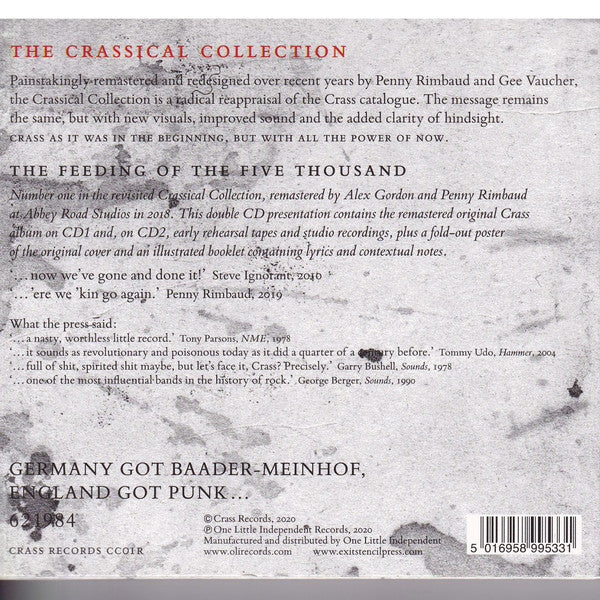 Crass : The Feeding Of The Five Thousand (The Crassical Collection) (2xCD, Album, RE, RM)