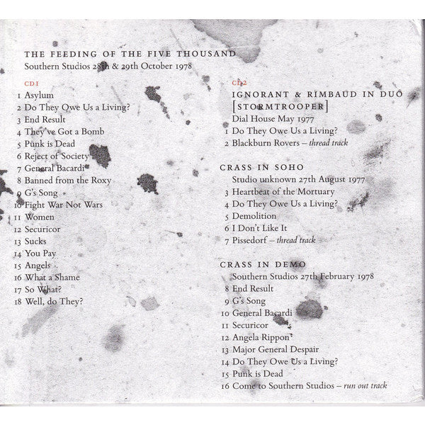 Crass : The Feeding Of The Five Thousand (The Crassical Collection) (2xCD, Album, RE, RM)