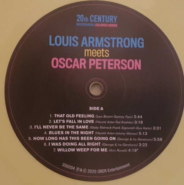 Louis Armstrong, Oscar Peterson : Louis Armstrong Meets Oscar Peterson (LP, Album, Mono, Ltd, RE, Yel)