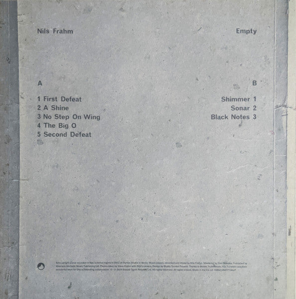 Nils Frahm : Empty (LP, Album)