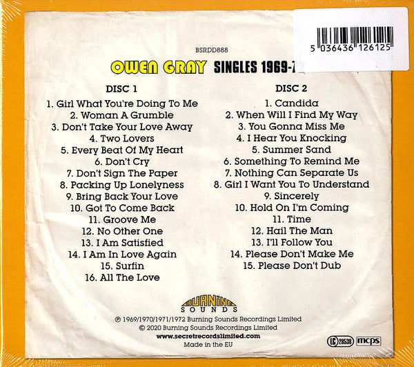 Owen Gray : Singles 1969-72 (2xCD, Comp)