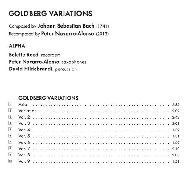 Johann Sebastian Bach, Peter Navarro-Alonso, Alpha (58) : Goldberg Variations (CD, Album)