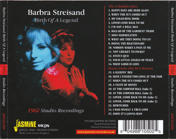 Barbra Streisand : Birth Of A Legend (1962 Studio Recordings) (CDr, Comp)