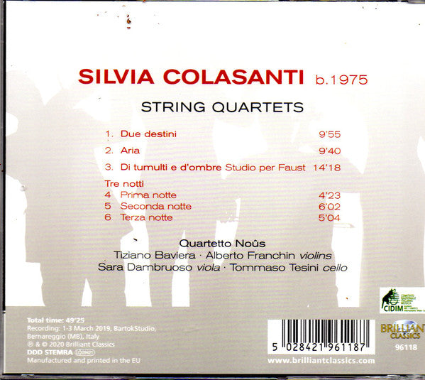 Silvia Colasanti, Quartetto Noûs : String Quartets (CD, Album)