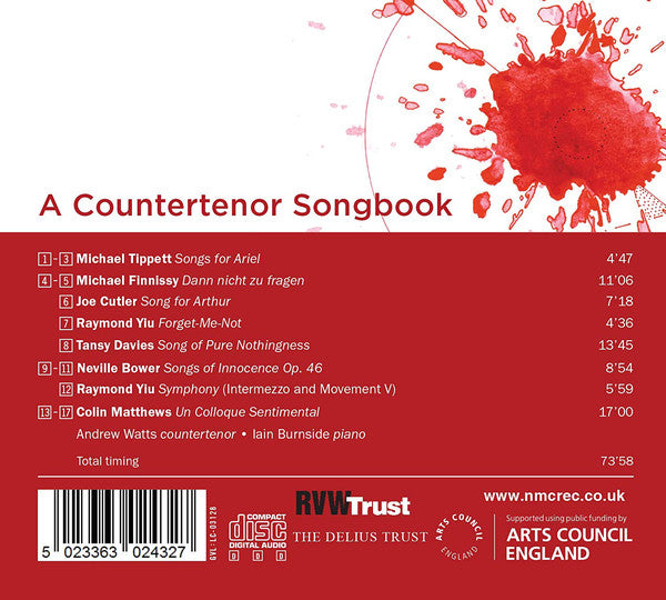 Andrew Watts, Iain Burnside : A Countertenor Songbook (CD, Album)