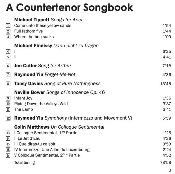 Andrew Watts, Iain Burnside : A Countertenor Songbook (CD, Album)