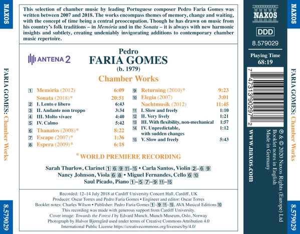 Pedro Faria Gomes, Sarah Thurlow, Saul Picado, Carla Santos, Nancy Johnson (3), Miguel Fernandes : Chamber Works (CD, Album)