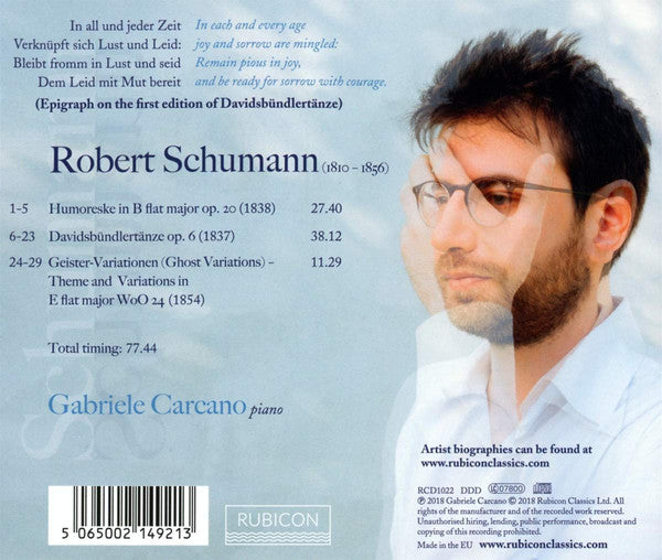 Robert Schumann, Gabriele Carcano : Humoreske, Davidsbündlertänze ·  (CD, Album)