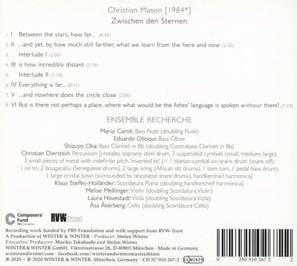Ensemble Recherche - Christian Mason : Zwischen Den Sternen (CD, Album)