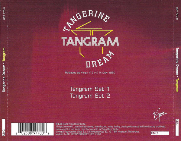 Tangerine Dream : Tangram (CD, Album, RE, RM)