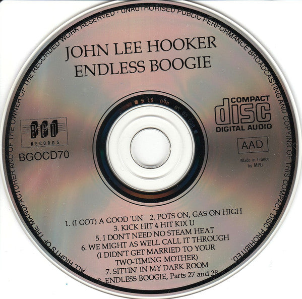 John Lee Hooker : Endless Boogie (CD, Album, RE)