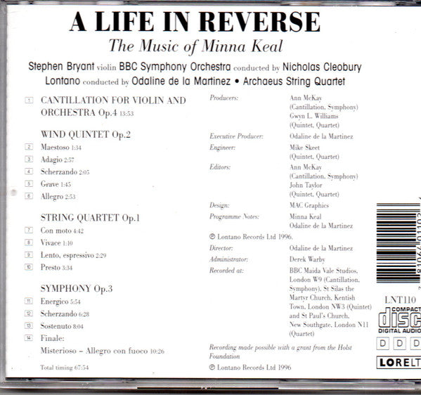 Minna Keal : A Life In Reverse - The Music Of Minna Keal (CD, Album)