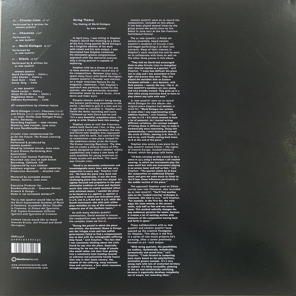 Stephan Thelen - Kronos Quartet / Al Pari Quartet : World Dialogue (LP + LP, S/Sided + Album)