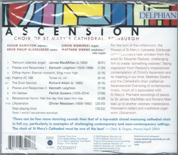 Choir Of St. Mary's Cathedral, Edinburgh, Matthew Owens (2) : Ascension (CD, Album, RE)