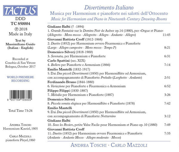 Andrea Toschi, Carlo Mazzoli : Divertimento Italiano (CD, Album)