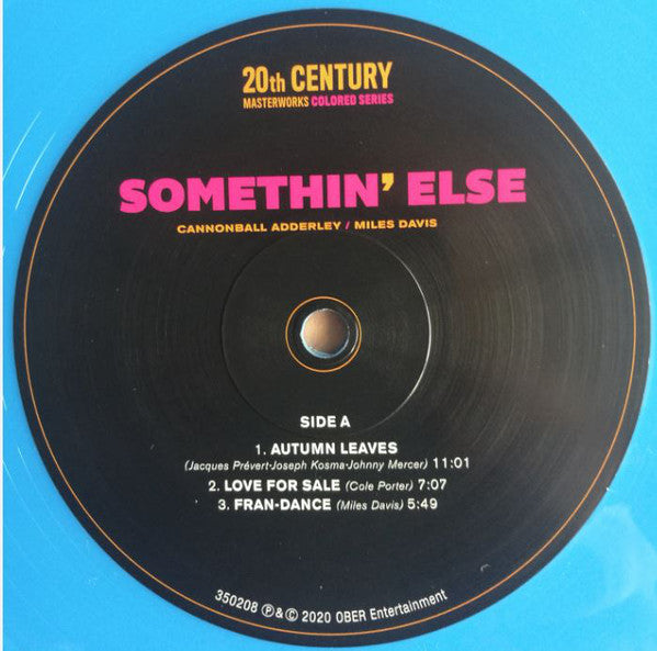 Cannonball Adderley / Miles Davis : Somethin' Else (LP, Album, Ltd, RE, Blu)