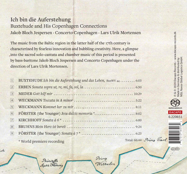 Jakob Bloch Jespersen, Concerto Copenhagen, Lars Ulrik Mortensen : Ich Bin Die Auferstehung - Buxtehude And His Copenhagen Connections (SACD, Hybrid, Multichannel)