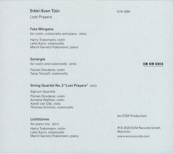 Erkki-Sven Tüür : Lost Prayers (CD, Album)