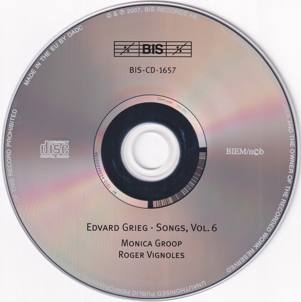 Edvard Grieg, Monica Groop, Roger Vignoles : The Complete Songs Vol. 6 (CD, Album)