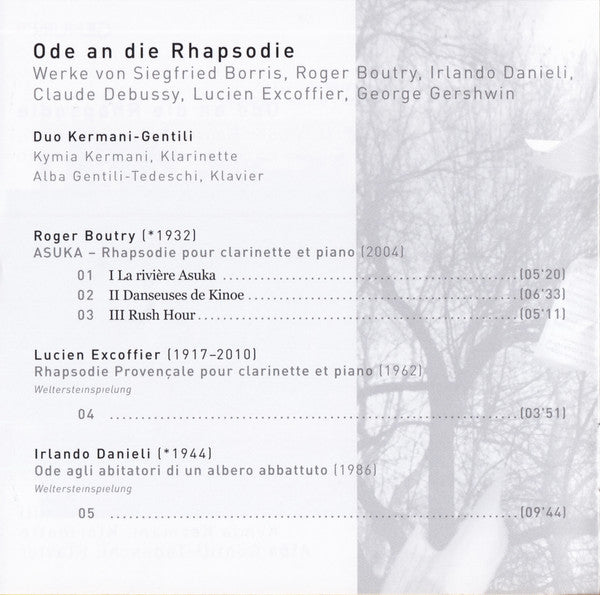 Duo Kermani-Gentili : Ode An Die Rhapsodie (CD, Album)