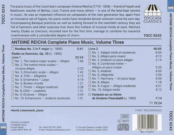 Anton Reicha, Henrik Löwenmark : Complete Piano Music, Volume Three (CD, Album)