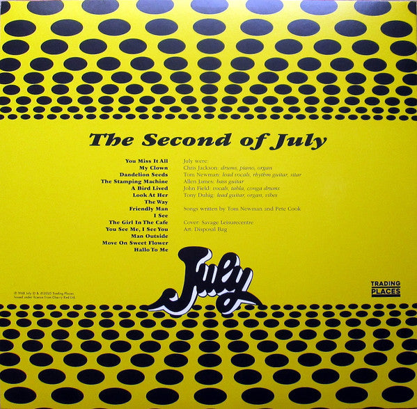 July (3) : The Second Of July (LP, Album, RE)