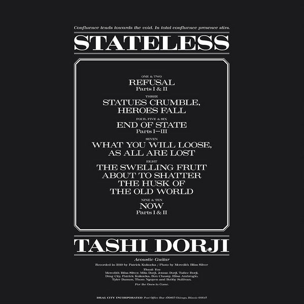 Tashi Dorji : Stateless (LP)