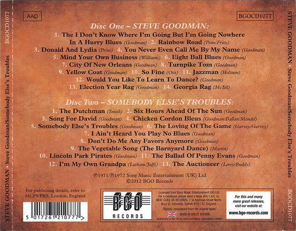 Steve Goodman : Steve Goodman / Somebody Else's Troubles (CD, Album, RE, RM + CD, Album, RE, RM + Comp)