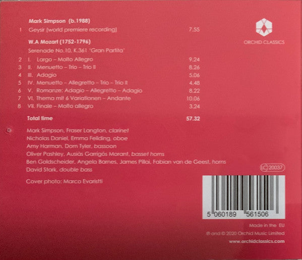 Mark Simpson (7) / Wolfgang Amadeus Mozart : Geysir / 'Gran Partita' K.361 (CD)