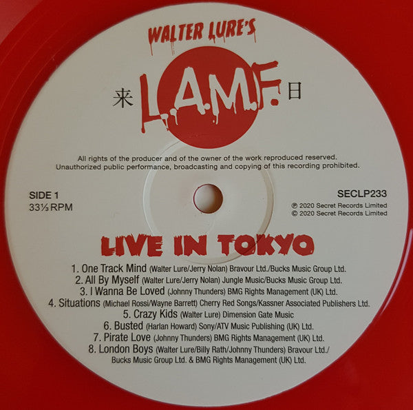 Walter Lure Featuring Mick Rossi : Walter Lure's L.A.M.F. (Live In Tokyo) (LP, Red)