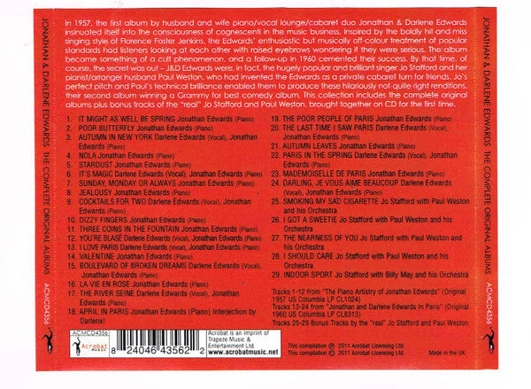 Jonathan & Darlene Edwards* : The Complete Original Albums (CD, Comp)