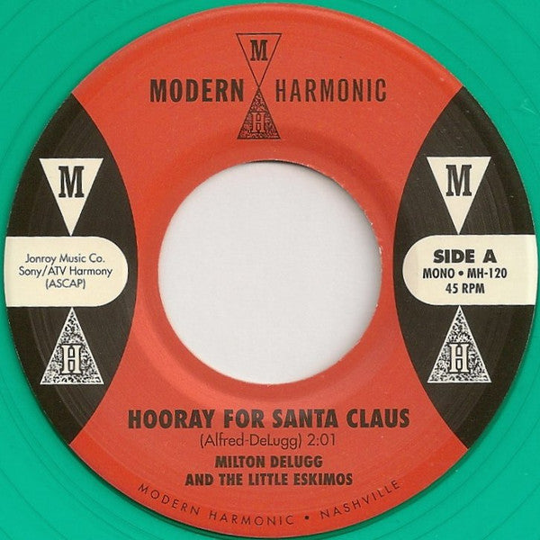 Milton DeLugg And The Little Eskimos / The Fleshtones : Hooray For Santa Claus (7", Single, Mono, Gre + DVD-V + RSD)
