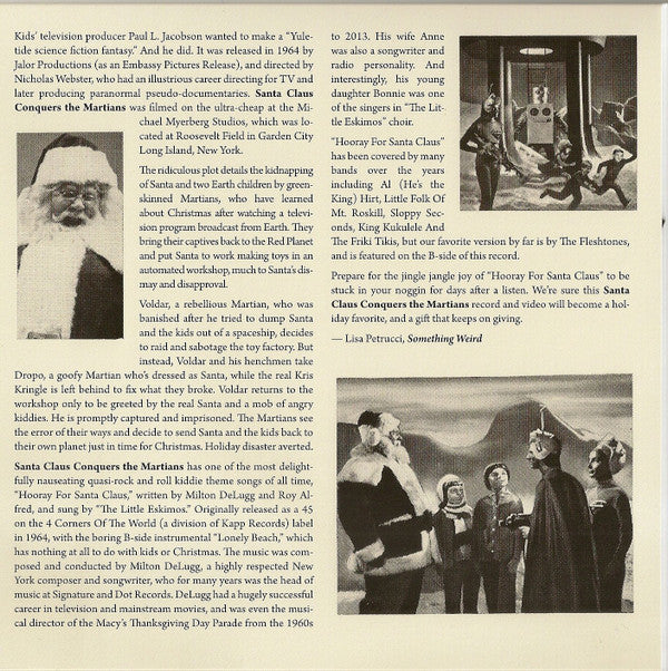 Milton DeLugg And The Little Eskimos / The Fleshtones : Hooray For Santa Claus (7", Single, Mono, Gre + DVD-V + RSD)
