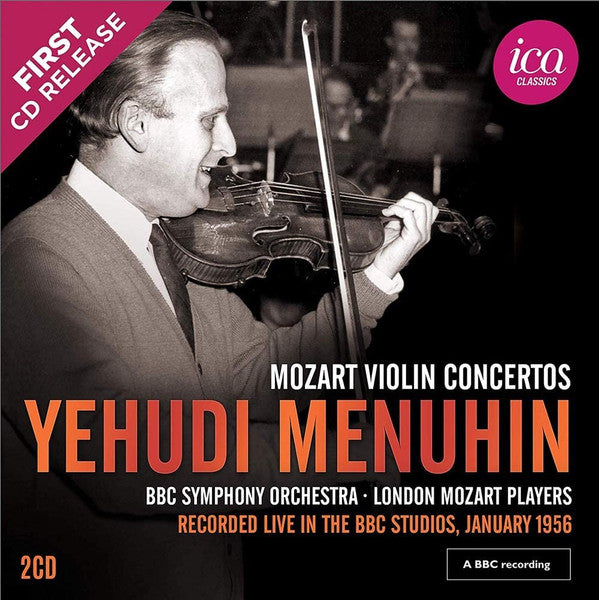 Wolfgang Amadeus Mozart, Yehudi Menuhin, BBC Symphony Orchestra, London Mozart Players : Violin Concertos (2xCD, Comp, Mono, RM)