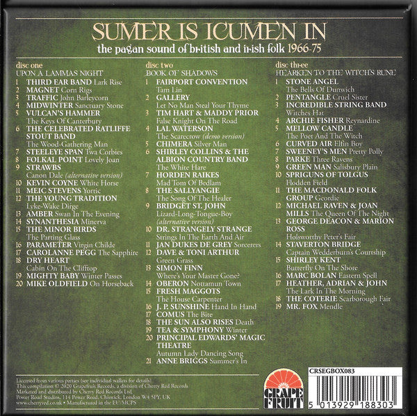 Various : Sumer Is Icumen In (The Pagan Sound Of British And Irish Folk 1966-75) (3xCD, Comp + Box)