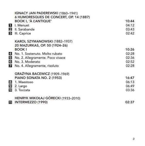 Grażyna Bacewicz, Henryk Górecki & Mikołaj Górecki, Paweł Mykietyn, Ignacy Jan Paderewski, Andrzej Panufnik & Roxanna Panufnik, Karol Szymanowski, Anna Szałucka : A Century Of Polish Piano Miniatures (CD, Album)