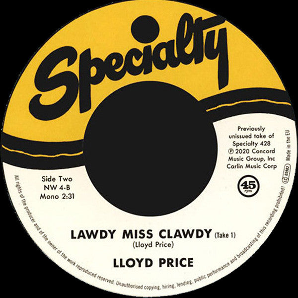 Roy Brown & His Mighty-Mighty Men / Lloyd Price : Boogie At Midnight / Lawdy Miss Clawdy (7", Single, Mono)