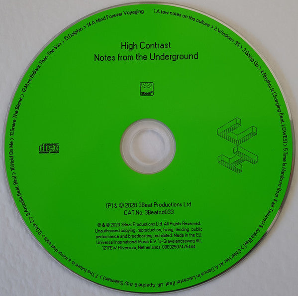 High Contrast : Notes From The Underground  (CD, Album)