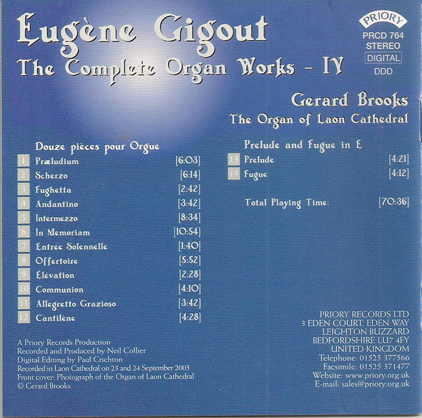 Eugène Gigout, Gerard Brooks : Eugène Gigout - The Complete Organ Works - IV (CD)
