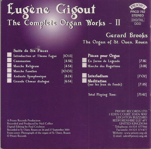 Eugène Gigout, Gerard Brooks : Eugène Gigout - The Complete Organ Works - II (CD)