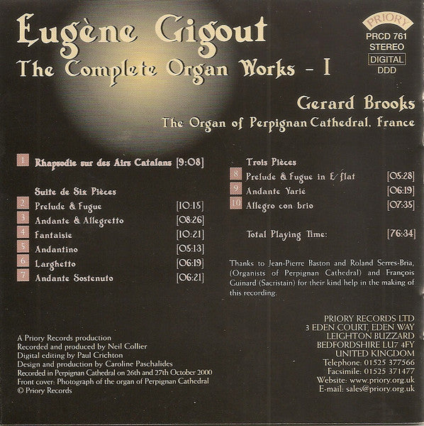Eugène Gigout, Gerard Brooks : Eugène Gigout - The Complete Organ Works - I (CD)