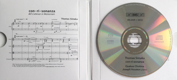 Thomas Simaku, Quatuor Diotima, Joseph Houston : Con-Ri-Sonanza (Chamber Works) (SACD, Hybrid, Multichannel, Album)