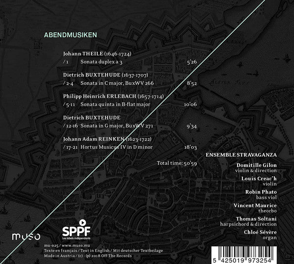 Ensemble Stravaganza, Dieterich Buxtehude / Philipp Heinrich Erlebach / Johann Adam Reincken / Johann Theile : Abendmusiken (CD)