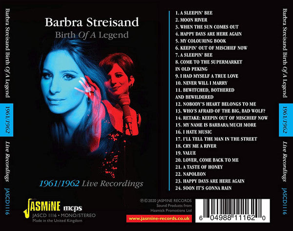 Barbra Streisand : Birth Of A Legend 1961-1962 (Live Recordings) (CDr, Comp)