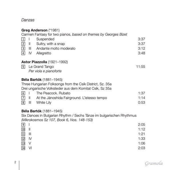 Dora Deliyska, Nora Romanoff-Schwarzberg, Georg Breinschmid, Florian Willeitner, Yury Revich, Luca Monti (2) - Béla Bartók, Igor Stravinsky, Alberto Ginastera, Georg Breinschmid, Greg Anderson (10) : Danzas (CD, Album)