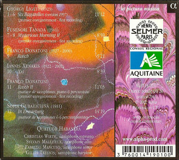 György Ligeti, Fuminori Tanada, Franco Donatoni, Iannis Xenakis, Sofia Gubaidulina - Quatuor Habanera : Mysterious Morning (CD, Album)