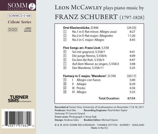 Franz Schubert, Leon McCawley : Piano Music (CD, Album)