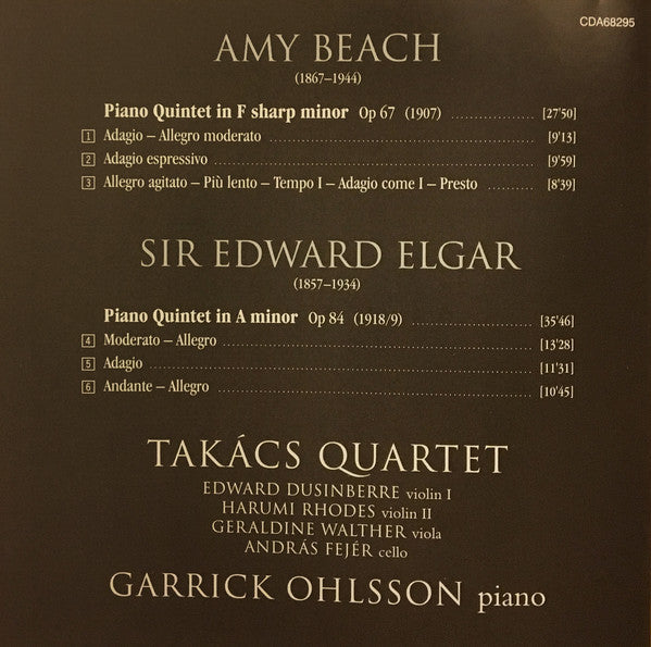 Sir Edward Elgar & Amy Marcy Cheney Beach - Takács Quartet, Garrick Ohlsson : Piano Quintets (CD)