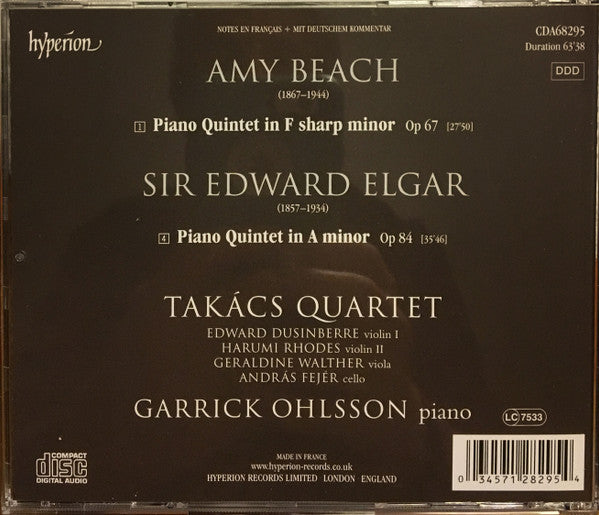 Sir Edward Elgar & Amy Marcy Cheney Beach - Takács Quartet, Garrick Ohlsson : Piano Quintets (CD)