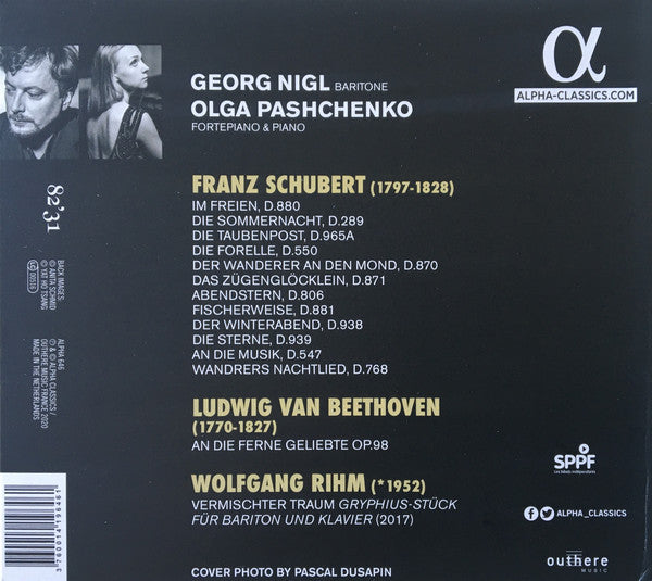 Ludwig van Beethoven, Franz Schubert, Wolfgang Rihm, Georg Nigl, Olga Pashchenko : Vanitas (CD, Album)